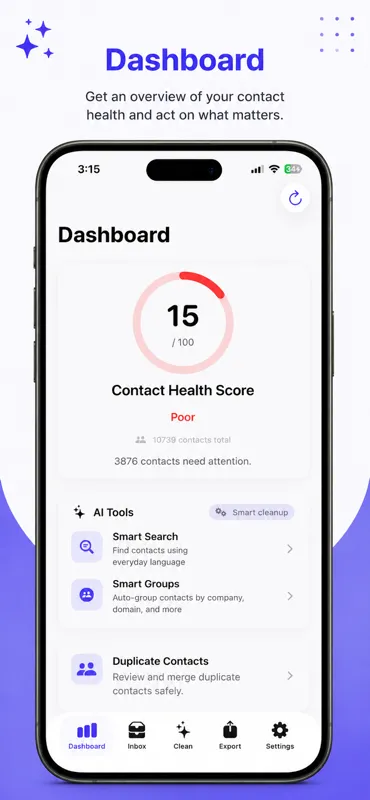 ContactMind Contact Health Score dashboard