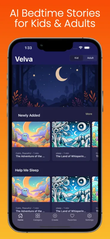 Velva story setup with child age and interest options
