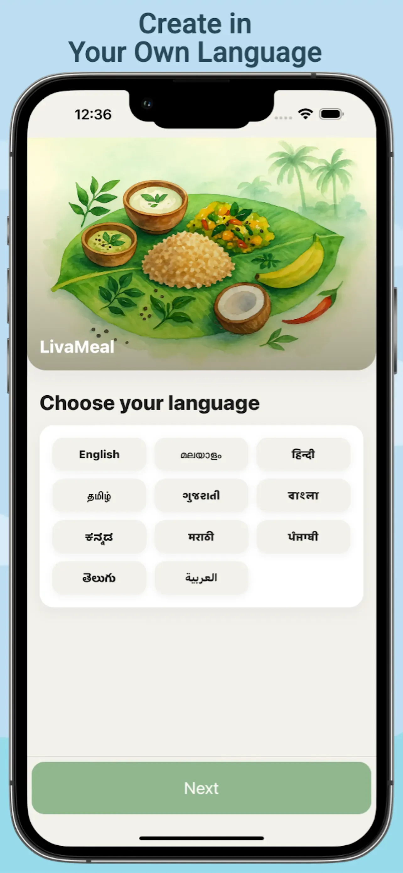 LivaMeal meal detail with recipe notes and portion guidance