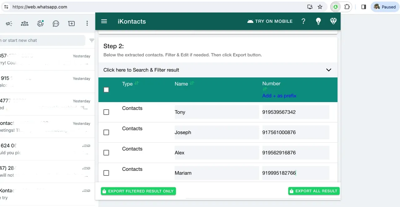 iKontacts AI writing assistance tools in chat