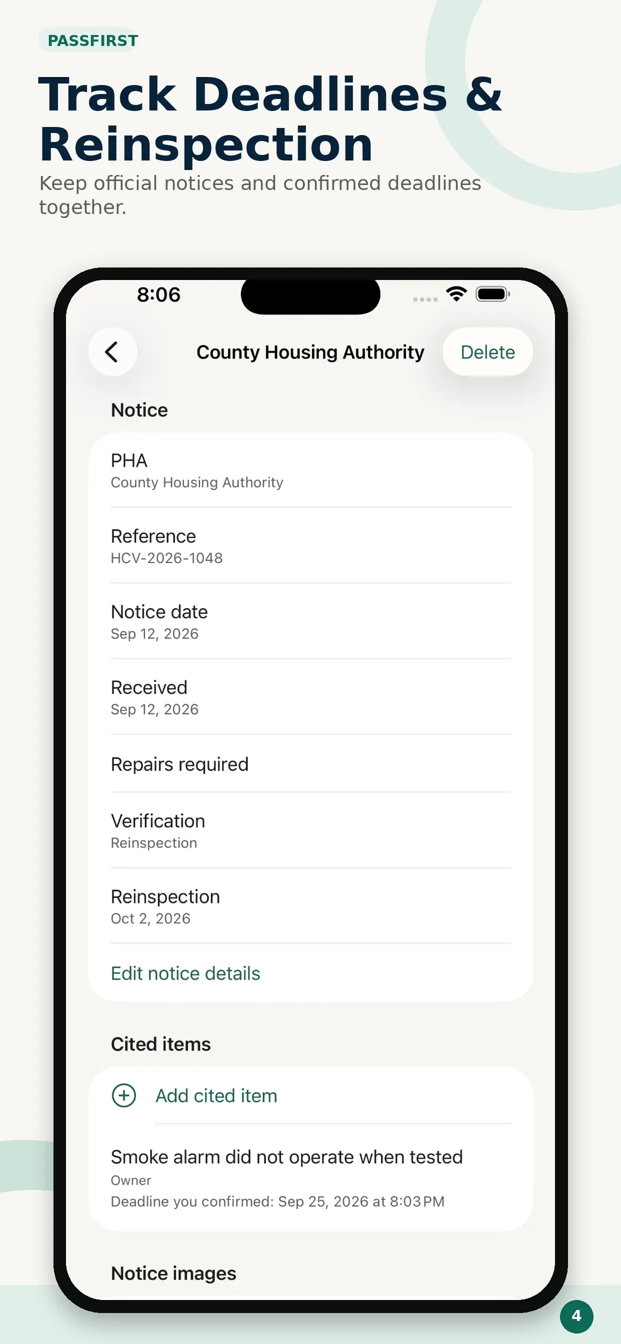 PassFirst repair list with status tracking