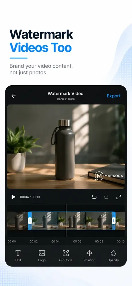 Markora export options for photo and video output