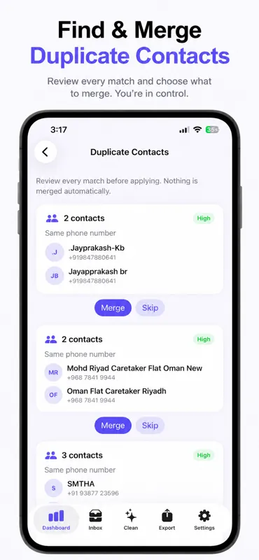 ContactMind export and backup options